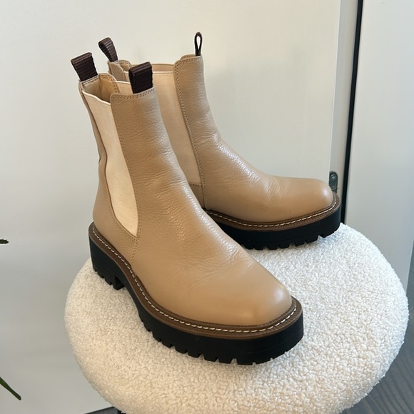 Sam Edelman Laguna Sesame Leather Chelsea Boot Waterproof Lug Sole 6.5 N… - Picture 3 of 14